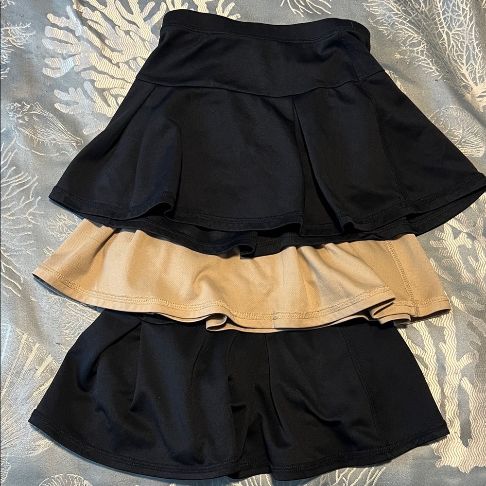 Nautica Girls Skorts - Navy Blue and Tan Trio